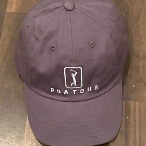 PGA Tour Golf Grey Hat Cap Velcro Adjustable